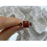 925 STERLING SILVER AGATE & GARNET RING SIZE 9.5