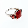925 Sterling Silver Agate & Garnet Ring Size 9.5