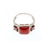 925 STERLING SILVER AGATE & GARNET RING SIZE 9.5