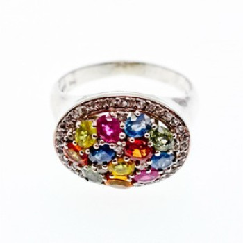 925 Sterling Silver Multi Gemstones 