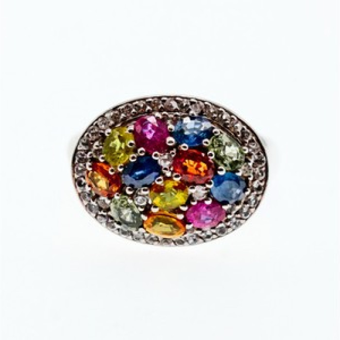 925 Sterling Silver Multi Gemstones 