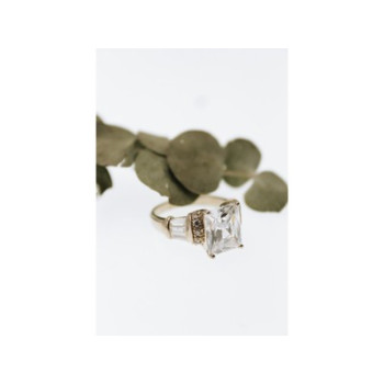 925 Sterling Silver White/colorless CZ Ring Size 5.5