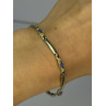 14K YELLOW GOLD TANZANITE & DIAMOND BRACELET LENGTH 7.5 INCH