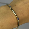 14K Yellow Gold Tanzanite & Diamond Bracelet Length 7.5 Inch