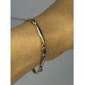 14K YELLOW GOLD TANZANITE & DIAMOND BRACELET LENGTH 7.5 INCH