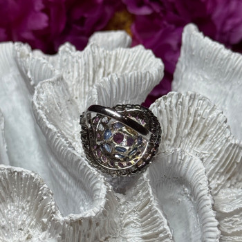 925 Sterling Silver Tourmalines Magic Ring Size 8