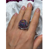 925 Sterling Silver Tourmalines Magic Ring Size 8