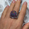 925 Sterling Silver Tourmalines Magic Ring Size 8