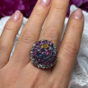 925 Sterling Silver Tourmalines Magic Ring Size 8