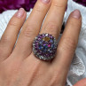 925 Sterling Silver Tourmalines Magic Ring Size 8