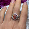925 Sterling Silver Orange Citrine Ring Size 7.5