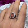 925 Sterling Silver Orange Citrine Ring Size 7.5