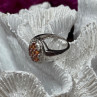 925 Sterling Silver Orange Citrine Ring Size 7.5