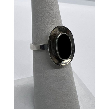 925 Sterling Silver & Onyx Soma Ring Size 5
