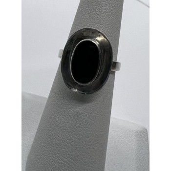 925 Sterling Silver & Onyx Soma Ring Size 5
