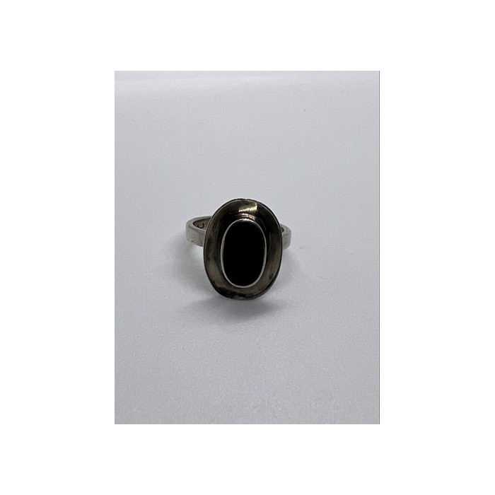 925 Sterling Silver & Onyx Soma Ring Size 5