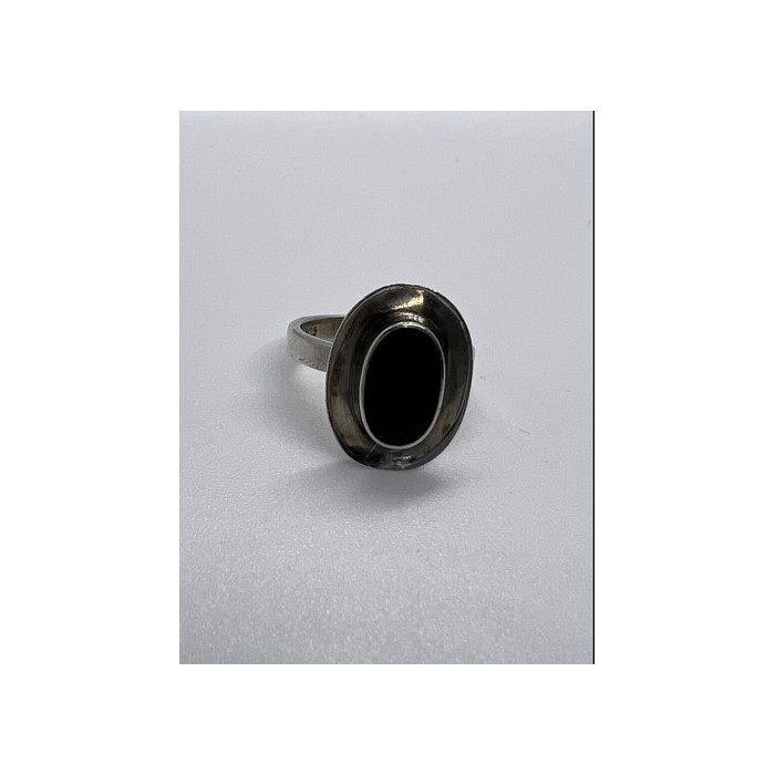 925 Sterling Silver & Onyx Soma Ring Size 5