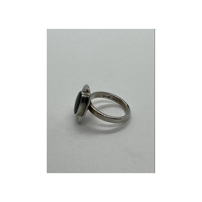 925 Sterling Silver & Onyx Soma Ring Size 5