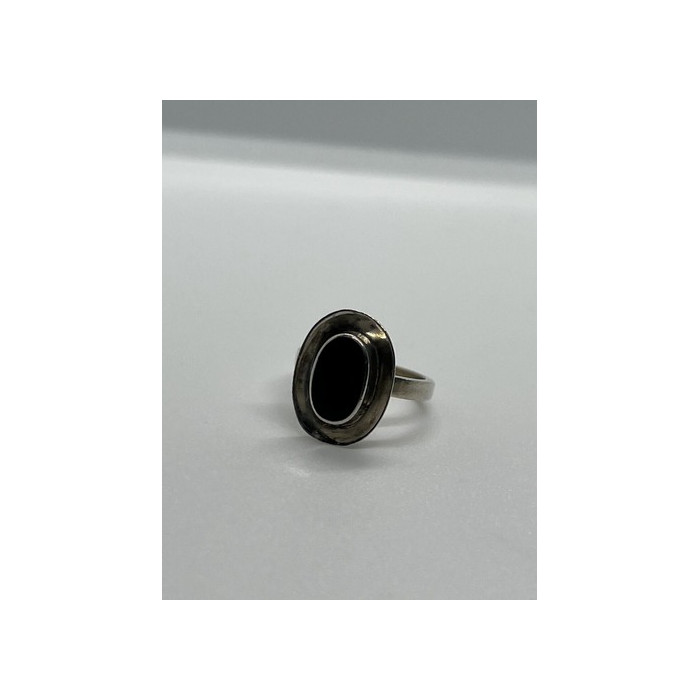 925 Sterling Silver & Onyx Soma Ring Size 5