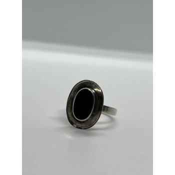 925 Sterling Silver & Onyx Soma Ring Size 5