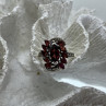925 Sterling Silver Spessartine & Marcasites Ring Size 6.5