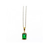 925 Sterling Silver Gold Plated Emerald & Goshenite Chain With Pendant