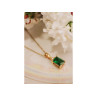 925 Sterling Silver Gold Plated Emerald & Goshenite Chain With Pendant
