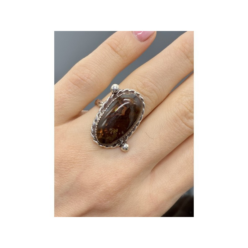 Vintage 925 Sterling Silver Jasper Ring Size 7