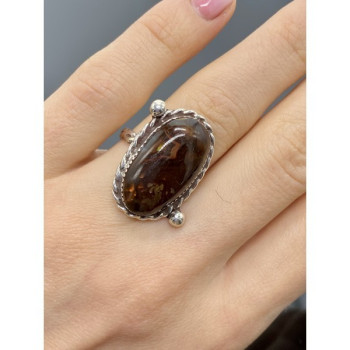 Vintage 925 Sterling Silver Jasper Ring Size 7