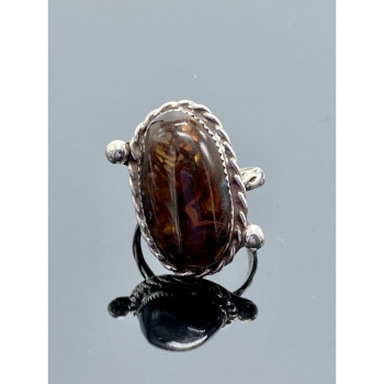 Vintage 925 Sterling Silver Jasper Ring Size 7