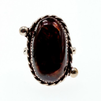 Vintage 925 Sterling Silver Jasper Ring Size 7