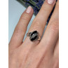 925 Sterling Silver Onyx & Marcasite Ring Size 5