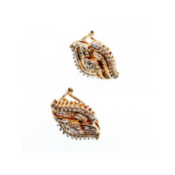 925 STERLING SILVER GOLD PLATED WHITE TOPAZ EARRINGS