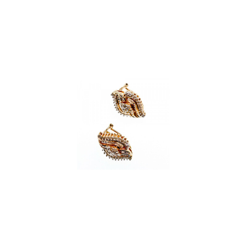 925 STERLING SILVER GOLD PLATED WHITE TOPAZ EARRINGS