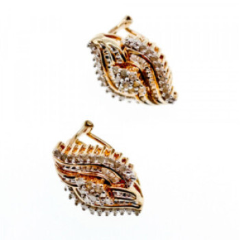 925 Sterling Silver Gold Plated White Topaz Earrings