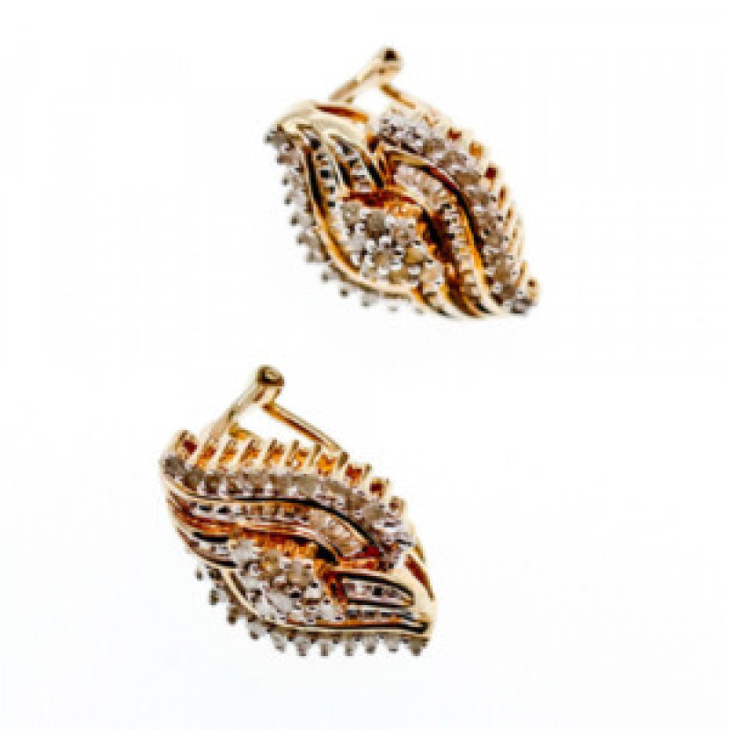 925 Sterling Silver Gold Plated White Topaz Earrings