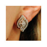 925 STERLING SILVER GOLD PLATED WHITE TOPAZ EARRINGS
