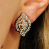 925 Sterling Silver Gold Plated White Topaz Earrings