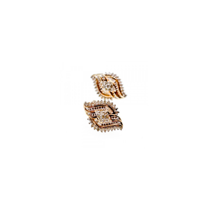 925 STERLING SILVER GOLD PLATED WHITE TOPAZ EARRINGS