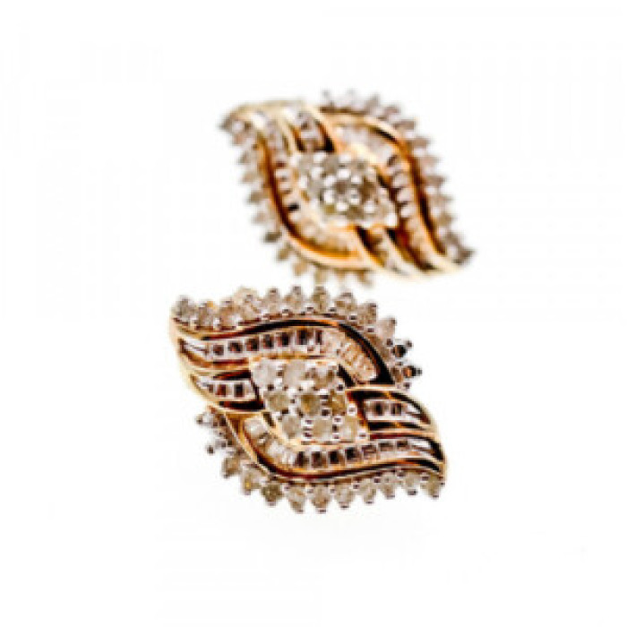 925 Sterling Silver Gold Plated White Topaz Earrings