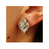 925 STERLING SILVER GOLD PLATED WHITE TOPAZ EARRINGS