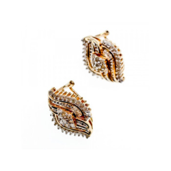 925 STERLING SILVER GOLD PLATED WHITE TOPAZ EARRINGS