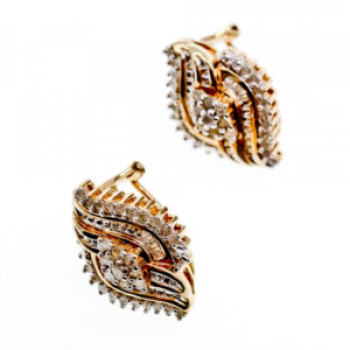925 Sterling Silver Gold Plated White Topaz Earrings