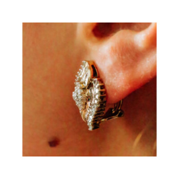 925 STERLING SILVER GOLD PLATED WHITE TOPAZ EARRINGS