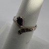 925 Sterling Silver Amethyst & Marcasite Ring Size 5.5