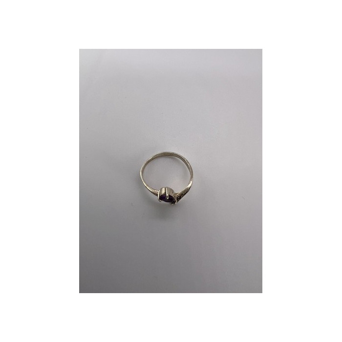 925 Sterling Silver With Amethyst & Marcasite Ring Size 5.5