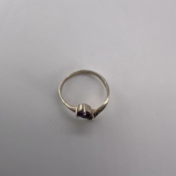 925 Sterling Silver Amethyst & Marcasite Ring Size 5.5