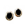 925 Sterling Silver Black Nephrite Classic Earrings