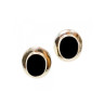 925 Sterling Silver Black Nephrite Classic Earrings