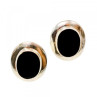 925 Sterling Silver Black Nephrite Classic Earrings